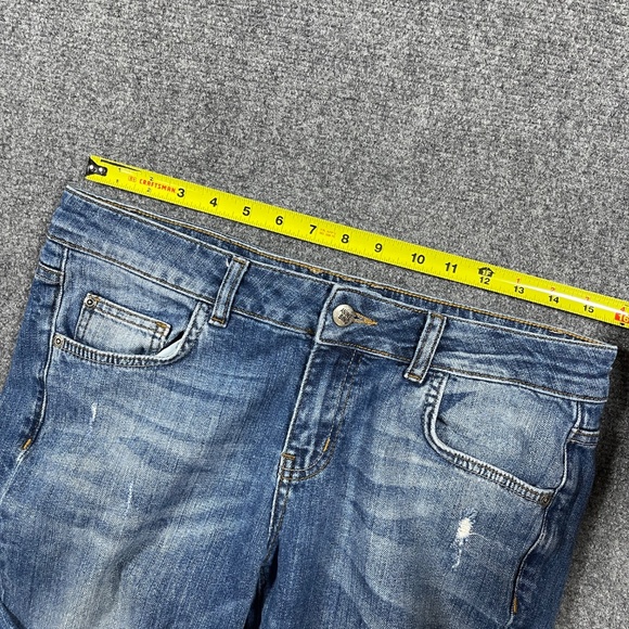 Anine Bing Jeans Womens 30x30 Blue Mid Wash Distressed Mid Rise Jeans 0967 - Picture 7 of 9